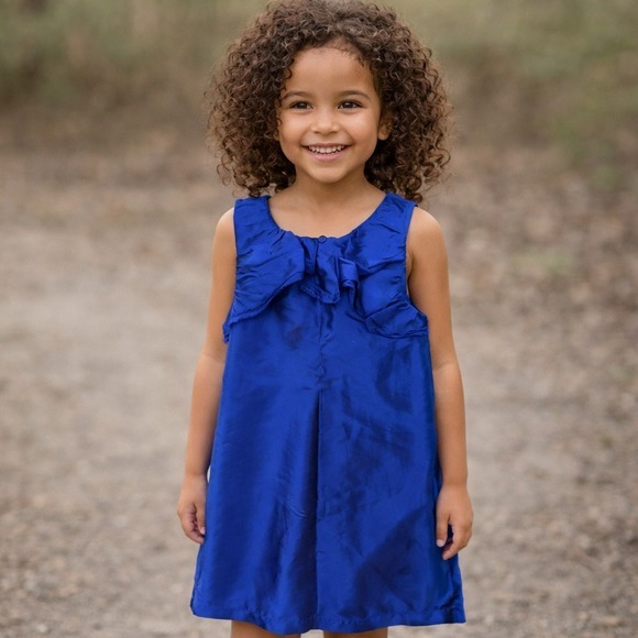 Old Navy Girls Royal Blue Bow Detail Sleeveless Dress Size S 6-7 - Picture 1 of 5